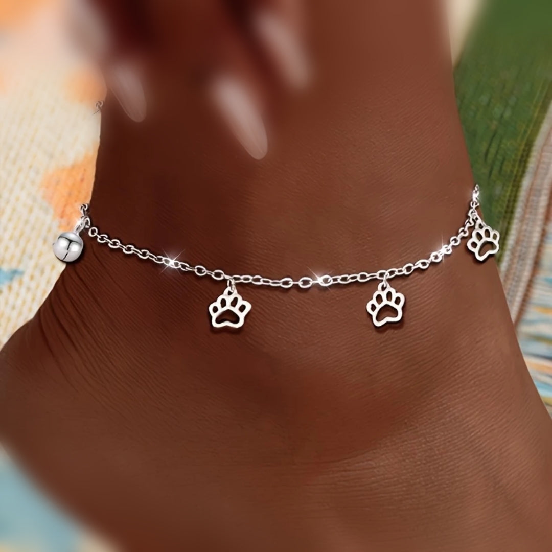 Paw Trail Bright Silver Bracelet