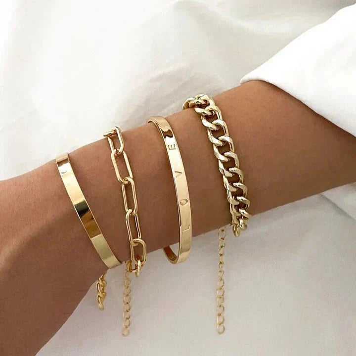 Stylish Gold Bracelet Set