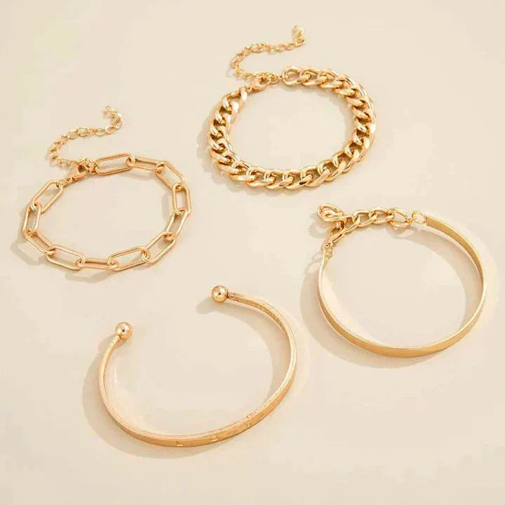 Stylish Gold Bracelet Set