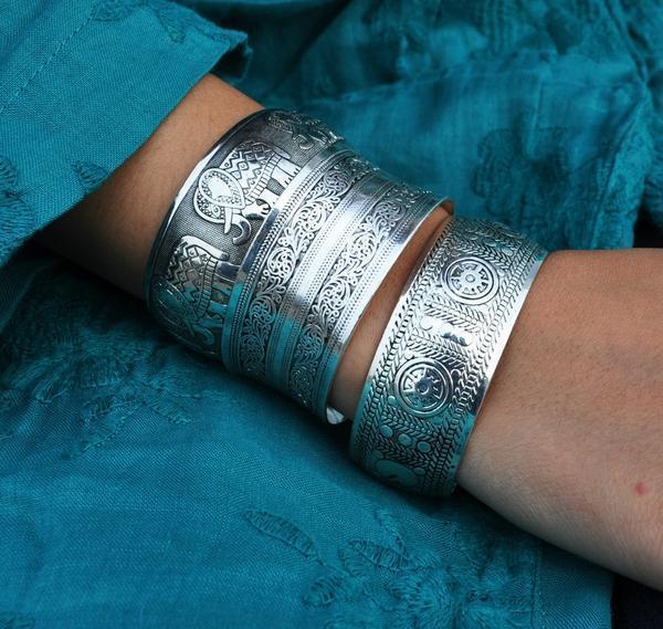 Silver Boho Cuff Bracelet